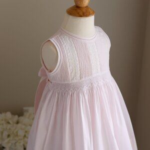 Girls Pink Smocked Dress Fluted Lace Embroidery Feltman Brothers Size 3T NWT